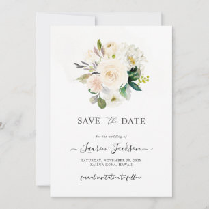 ArtsApp H2 Alabaster Roses Save the Date Card