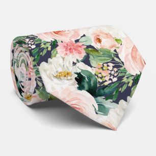 ArtsApp H2  Blush Pink Roses DIY Navy Wedding Tie