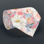 ArtsApp H2  Blush Pink Roses Wedding Tie<br><div class="desc">ArtsApp wedding neck tie -- blush pink watercolor roses,  dusty blue eucalyptus foliage and white daisies.  DIY blush pink background colour.  All elements are editable. Copyright © 2023 ArtsApp™. All rights reserved.</div>