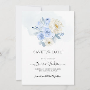 ArtsApp H2 Dusty Blue Roses Save the Date Card