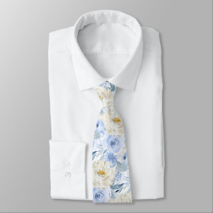 ArtsApp H2 Dusty Blue Roses Wedding Tie