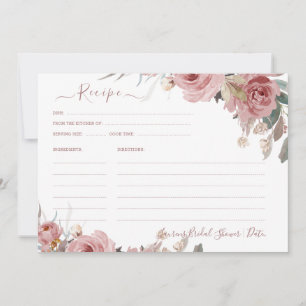 ArtsApp H2 Dusty Pink Roses Bridal Shower Recipe Invitation