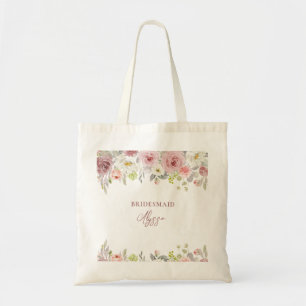 ArtsApp H2 Dusty Pink Roses Bridal Shower Tote Bag