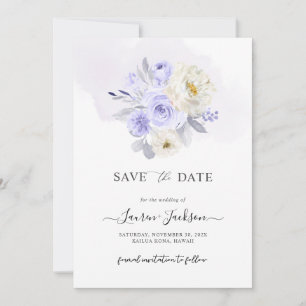 ArtsApp H2 Dusty Purple Roses Save the Date Card