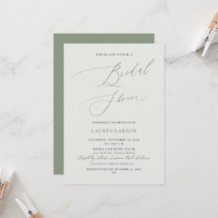 ArtsApp Olive+Sage Calligraphy Bridal Shower Invitation