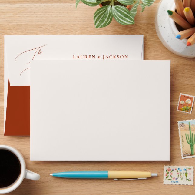 ArtsApp Terracotta Calligraphy Wedding DIY  Envelope (Desk)