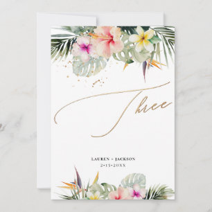 ArtsApp Tropical Paradise Faux Gold Table Three Invitation