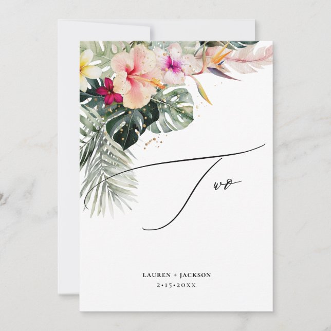 ArtsApp Tropical Paradise Gold Dust Table Two Invitation (Front)