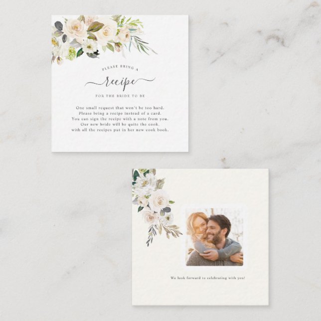 ArtsApp Watercolor Alabaster Rose Request Encl Card (Front/Back)