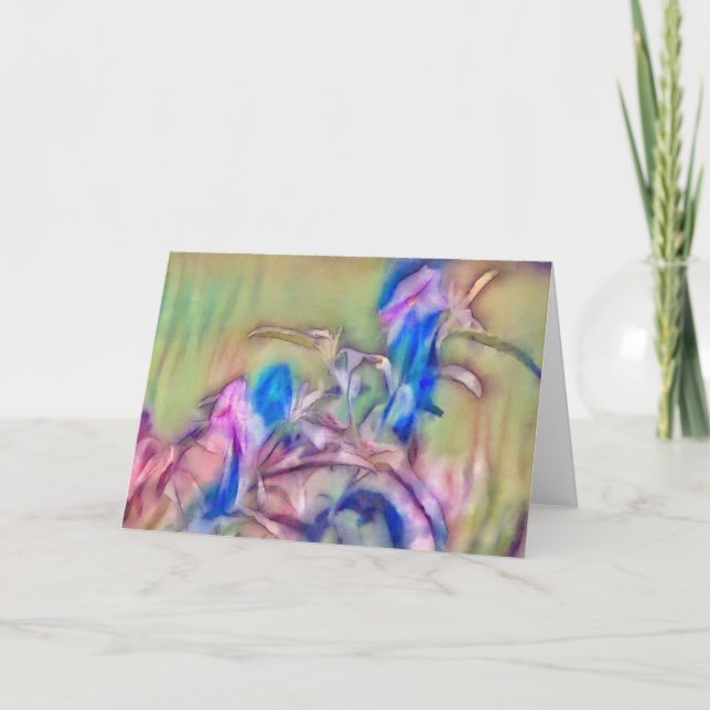 Artsy Abstract Flowers Art Note Card (Front)