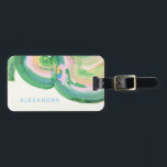 Artsy Abstract Green Watercolor Marble Name Luggage Tag<br><div class="desc">Personalised Artsy Abstract Watercolor Marble in Pink,  Blue,  and Green Luggage Tag</div>