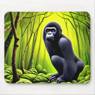 Artsy Abstract Jungle Gorilla Mouse Pad