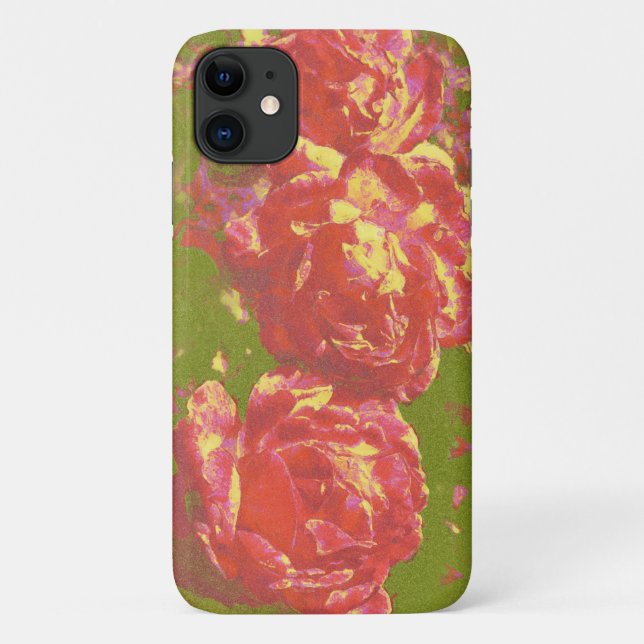 Artsy Abstract Pink Rose Art Phone Case (Back)