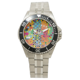Artsy Abstract Watch Multicolored