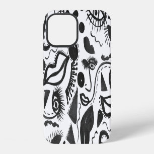 Artsy Abstraction: Faces, Lips, Geometric Magic! iPhone 12 Case