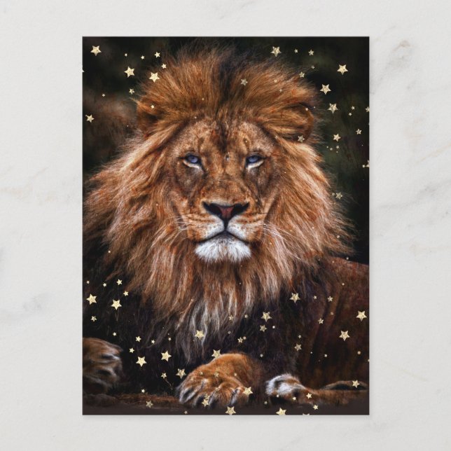*~* Artsy AP23 Artistic Celestial  Mystical LION Postcard (Front)