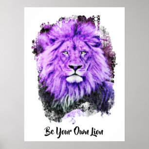*~* Artsy AP23 Artistic Painting Violet LION  Poster