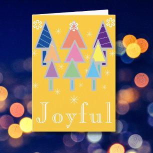 Artsy Art Script Cute Colourful Christmas Holiday Card