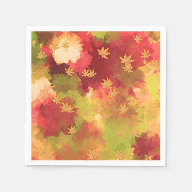 Artsy Autumn Leaves Napkin (Front)
