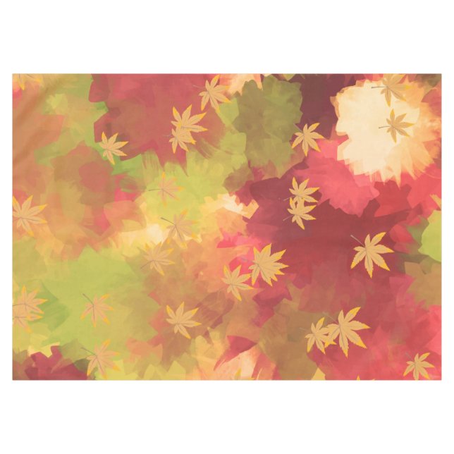 Artsy Autumn Leaves Tablecloth (Front (Horizontal))