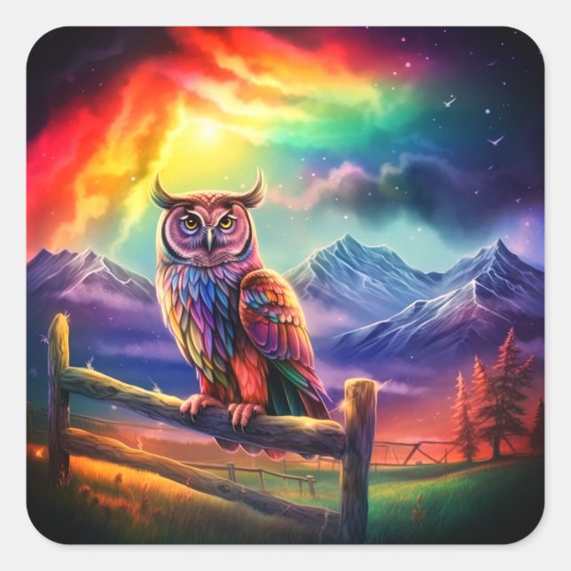 Artsy Bird Square Sticker (Front)