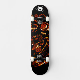 Artsy Black Orange Skateboard