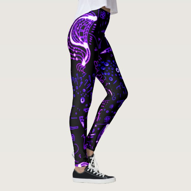 Artsy Black Purple  Leggings (Right)