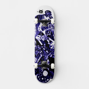 Artsy Blue Black Skateboard