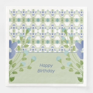 Artsy Blue Floral  Napkin