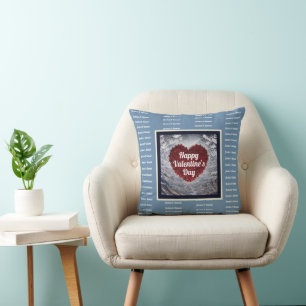 Artsy blue purple white custom name Valentine Thro Cushion