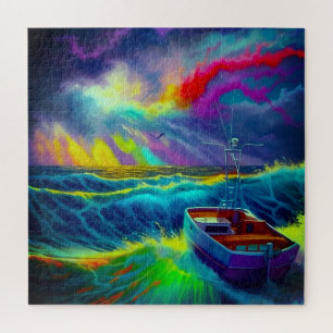 Artsy Boat Design Jigsaw Puzzle