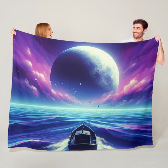 Artsy Boat Fleece Blanket (In Situ)