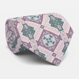Artsy Boho Style Purple and Teal Tie