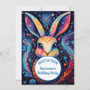 Artsy Bunny Colourful Invitation