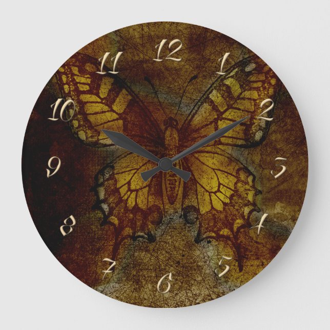 Artsy Butterfly Large Clock (Front)