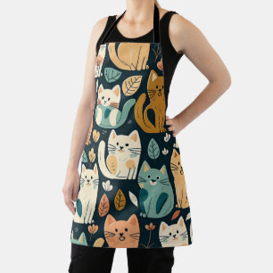 Artsy Cat Pattern Cute Apron