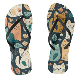 Artsy Cat Pattern Cute Thongs