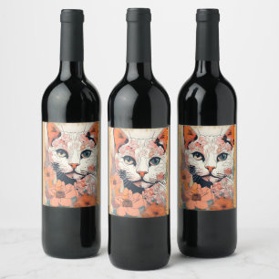Artsy Cat Wine Label