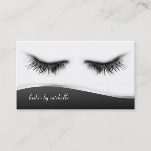 Artsy Chic Black & White Eyelashes Designer Business Card