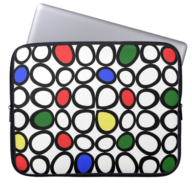 Artsy Circles Fun Laptop Cover Sleeve (Front)