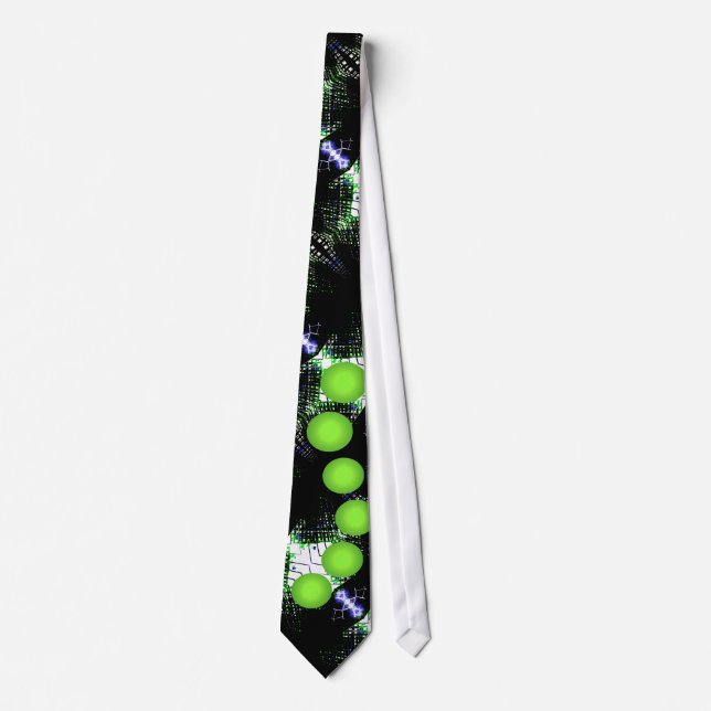 Artsy City Urban Black & Lime Mens Tie (Front)