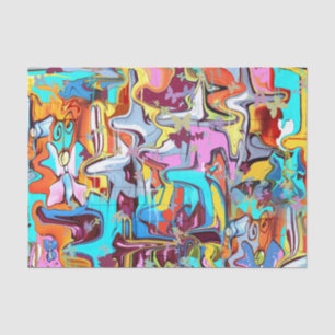 Artsy colourful abstract print  tissue paper