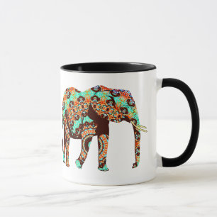 Artsy Colourful Elephant Coffee Mug