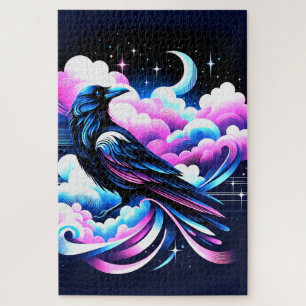 Artsy Crow Design Jigsaw Puzzle