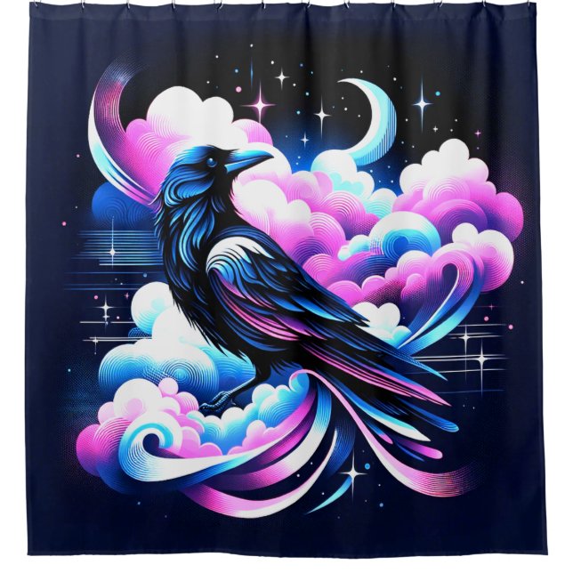 Artsy Crow Shower Curtain (Front)