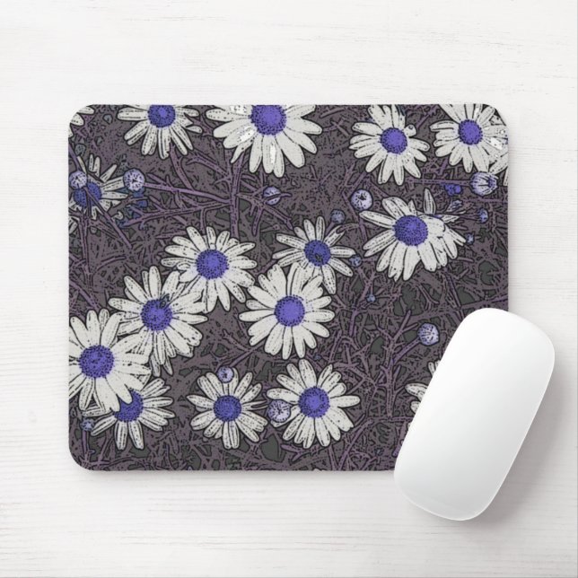 Artsy Daisies Mouse Pad (With Mouse)