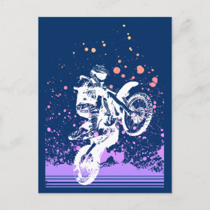Artsy Dirt Bike Postcard