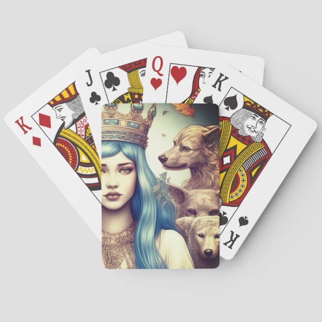 Artsy Dog Lady Playing Cards (Back)