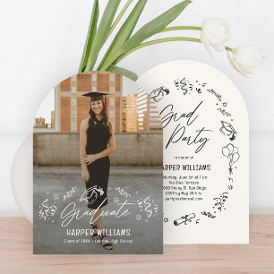 Artsy Doodles Editable Colour Graduation Invitatio Invitation
