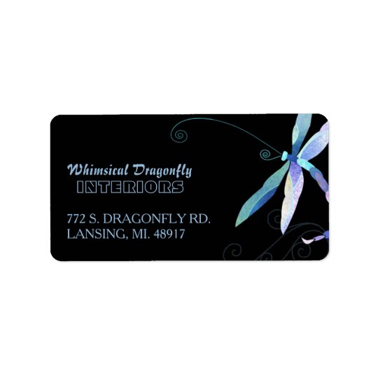 Artsy Dragonfly Business Address Address Label